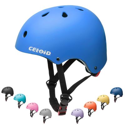 CELOID Kids Bike Helmet,Toddler Skateboard Helmets for Ages 8-14 Years Boys GirlsAdjustable Multi-Sport Bicycle Skateboarding Football Roller Skating Scooter Rollerblade Balance Bike Helmet,Blue