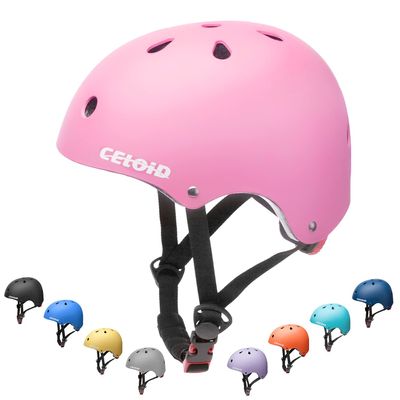 CELOID Kids Bike Helmet,Toddler Skateboard Helmets for Ages 5-8-9 Years Boys GirlsAdjustable Multi-Sport Bicycle Skateboarding Football Roller Skating Scooter Rollerblade Balance Bike Helmet,Pink