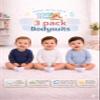 123 Bear Baby Cotton Spandex Long-Sleeve bodysuits unisex boy girl Multipack (Blue 3pk, 18-24 Months) view 2