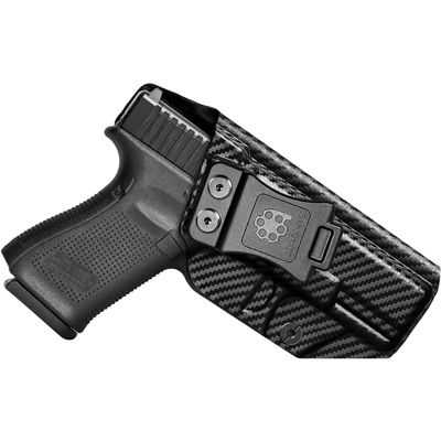 Amberide Glock 19 IWB Holster, Kydex-Boltaron Inside Waistband Holster for Glock 19/19X/44/45/23/32 Gen 15, Concealed Carry, Adjustable 030 Cant, Secure Retention, Low-Print Design