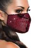 metaltree98 Womens Ladys Sequin Multi Color Fashion Bling Face Nose Mask With Adjustable Ear Loops Washable Reusable Breathable (Red) view 2