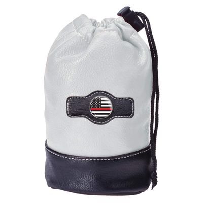 Clip Wipes Fire Department Golf Pouch with Drawstrings | First Responder Golf Accessories Pouch (White-Flag)