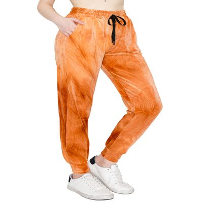 ALWAYS Women's Ribbed Tie Dye Jogger Pants - Rib Knit Active Track Lounge Sweatpants Ruby 2XL