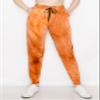 ALWAYS Women's Ribbed Tie Dye Jogger Pants - Rib Knit Active Track Lounge Sweatpants Ruby 2XL view 2