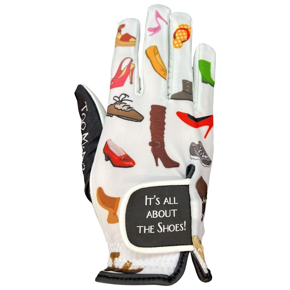 Giggle Golf Women's Golf Glove (Medium, Worn On Right Hand, It's All About The Shoes)