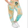 ALWAYS Women's Ribbed Tie Dye Jogger Pants - Rib Knit Active Track Lounge Sweatpants w/Pockets Blue Brown XL view 1