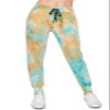 ALWAYS Women's Ribbed Tie Dye Jogger Pants - Rib Knit Active Track Lounge Sweatpants w/Pockets Blue Brown XL view 2