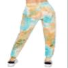 ALWAYS Women's Ribbed Tie Dye Jogger Pants - Rib Knit Active Track Lounge Sweatpants w/Pockets Blue Brown XL view 4