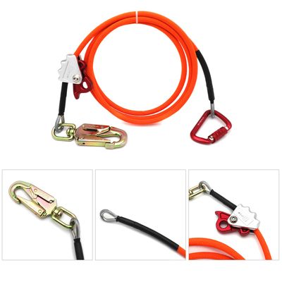 XKH- Climb Right 1/2" X 8' Steel Wire Core With Triple Lock Lanyard Kit Flip line Swivel Snap Arborist [P/N: ET-OUTDOOR003-RAW]