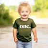 Bold One 1st Birthday Shirt for Baby Girls First Birthday Outfit Military Green Shirt view 3