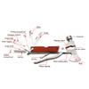 XKH- 16 in 1 Survival Gear Camping Multi tool Tool Stainless Steel For Hiking Fishing Outdoor Emergency Kit w/Hammer Axe Knife Bottle Opener Screwdriver etc [P/N: ET-TOOL015-RED] view 4