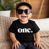 Bold One 1st Birthday Shirt for Baby Girls First Birthday Outfit Black Shirt view 3