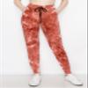 ALWAYS Women's Ribbed Tie Dye Jogger Pants - Rib Knit Active Track Lounge Sweatpants Brown L view 2