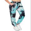 ALWAYS Women's Ribbed Tie Dye Jogger Pants - Rib Knit Active Casual Track Lounge Sweatpants Black Blue 2XL view 1