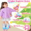 Kids Quad Roller Skate,Roller Skates for Girls Boys,3-Point Balance Roller Shoes for Beginners (Cute Pink, XS) view 2