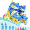 Kids Quad Roller Skate,Roller Skates for Girls Boys,with Adjustable Size&Double Brakes&Luminous Wheels&Protective Gear,3-Point Balance Roller Shoes for Beginners,for Indoor Outdoor view 1