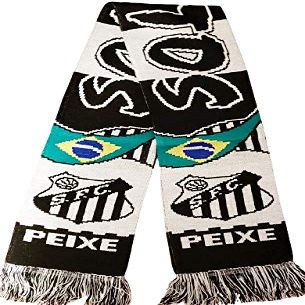 Premiership Santos FC Scarf | Black & White Acrylic Knit Soccer Fan Scarf