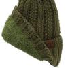 C.C Thick Cable Knit Faux Fuzzy Fur Pom Fleece Lined Skull Cap Cuff Beanie (Confetti Olive) view 4
