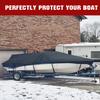 20-22 ft Waterproof Boat Cover - 600D Heavy Duty Polyester Oxford Trailerable Bass Runabout Boat Cover, Durable and Tear Proof, All Weather Outdoor Protection Fit V-Hull, TRI-Hull | Black view 2