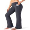 G Gradual Women's Yoga Pants with Pockets Flare Leggings High Waist Yoga Dress Pants Bootcut Casual Work, Grey, Small view 1