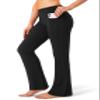 G Gradual Women's Yoga Pants with Pockets Flare Leggings High Waist Yoga Dress Pants Tall Bootcut Casual Work, Black, Medium view 1