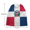Dominican Republic Flag Thin Kids Knit Beanie for Boys Girls Winter Warm Hats Retro Toddler Caps Black view 2
