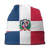 Dominican Republic Flag Thin Kids Knit Beanie for Boys Girls Winter Warm Hats Retro Toddler Caps Black view 3