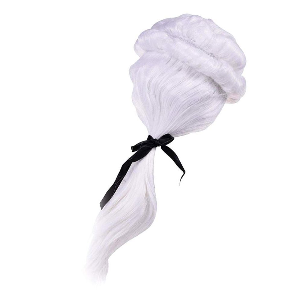 BESTOYARD Cosplay Men Unisex Colonial Wig Gentleman Lawyer George Wig White Halloween Wigs Holiday Party Costume Props Accessory Mullet Hat