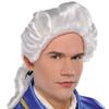 BESTOYARD Cosplay Men Unisex Colonial Wig Gentleman Lawyer George Wig White Halloween Wigs Holiday Party Costume Props Accessory Mullet Hat view 4