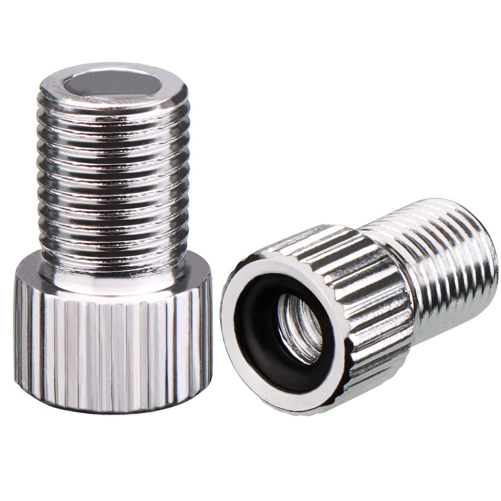 Silver Aluminum Alloy Colorful Bike Inflate Adapter - Convert Presta to Schrader, French/UK to US, Bike Inflatable Connector (5 Pack)