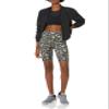 Core 10 Women's All Day Comfort 9" Bike Short, Green/Pink, Camo Print, X-Large view 4
