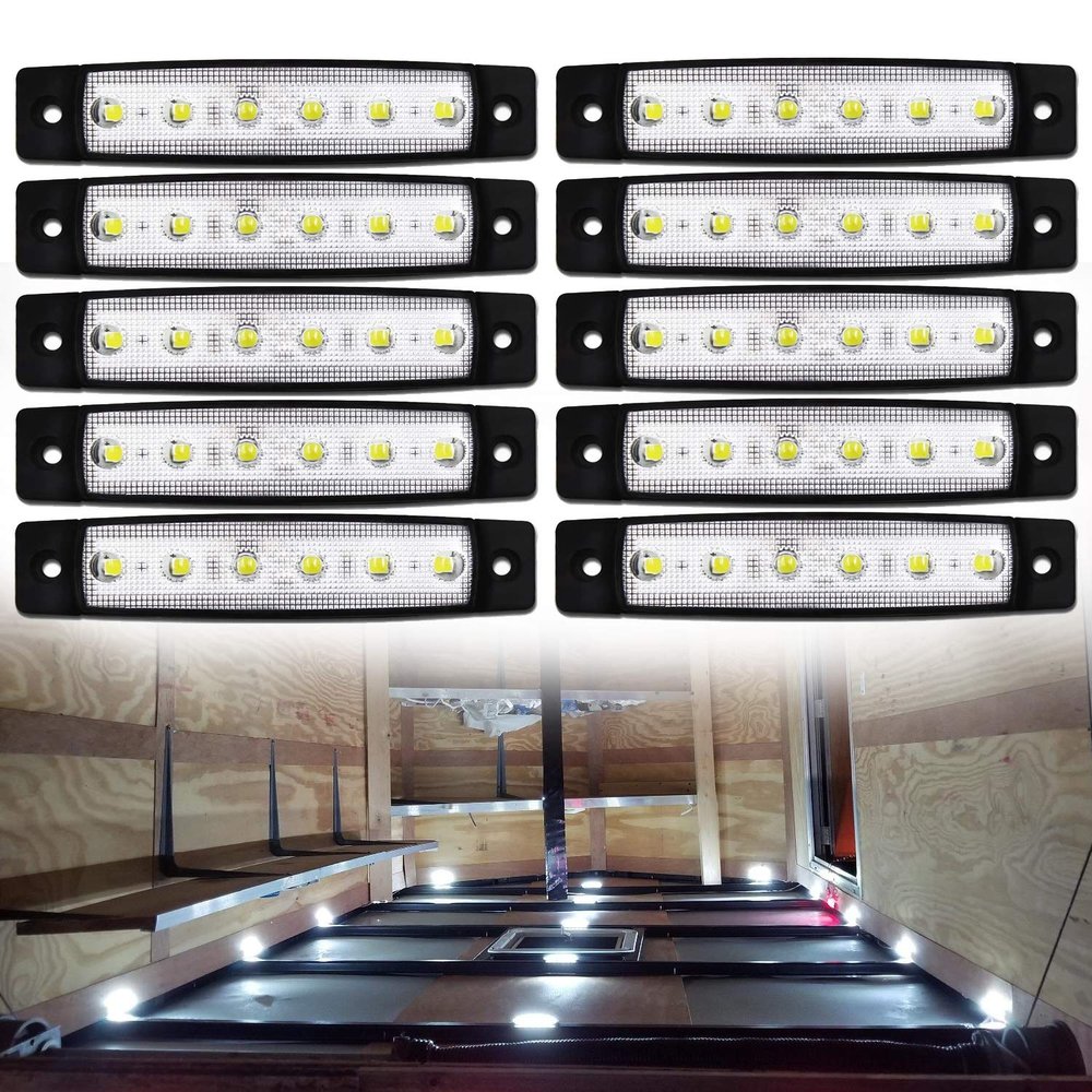 10 Pack Marine Boat LED Navigation Cabin Deck Courtesy Light Stern Transom Lights 12V for Boating Kayak Yacht, Dinghy, Sailboat, Pontoons, Freighters, Hovercrafts, Hunting & Fishing (White)