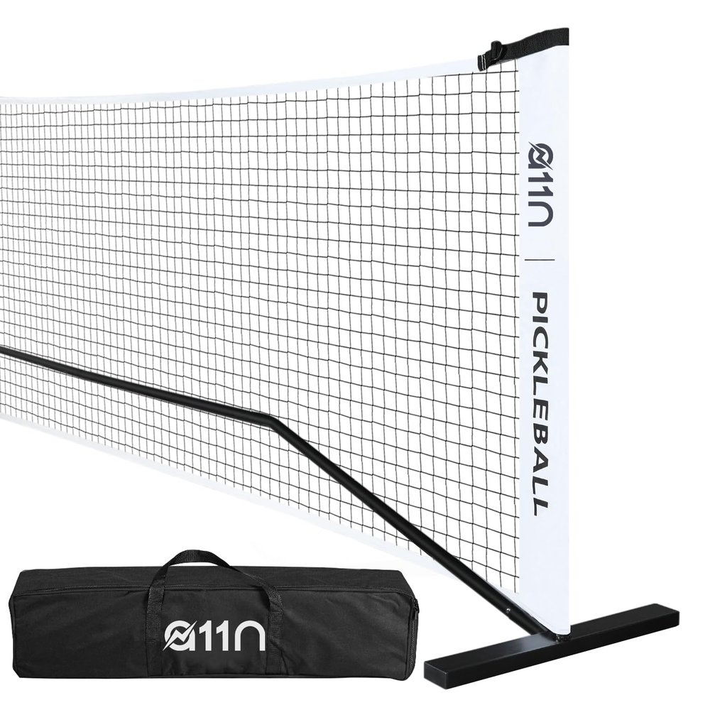 A11N SPORTS Portable Pickleball Net System, Designed for All Weather Conditions with Steady Metal Frame and Strong PE Net, Regulation Size Net with Carrying Bag