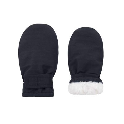 Lined Fleece Toddler Mittens Kids Winter Warm Gloves Child Ski Gloves Waterproof Snow Baby Mitten for Boys Girls Pure Black S