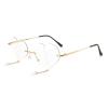COTIA/Fashion Rimless Sunglasses Women 2020 Retro Love Heart Tassel Pendant Steampunk Sun Glasses Men Frameless UV400 (white) view 1