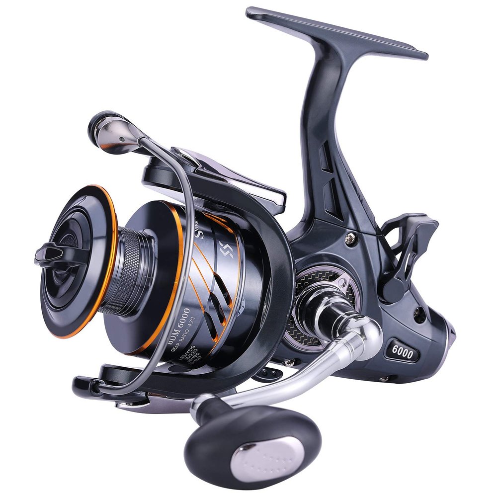 Sougayilang Carp Fishing Reel5+1 Shielded Stainless Steel BB-Carbon Fiber Drag Carp Reels, for Saltwater or Freshwater Spinning Reels, Fishing Reels-6000
