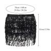DRESBE Sequin Fringe Skirt Sparkly Tassel Belts Belly Dance Wrap Skirts Party Costume for Women (Black) view 2