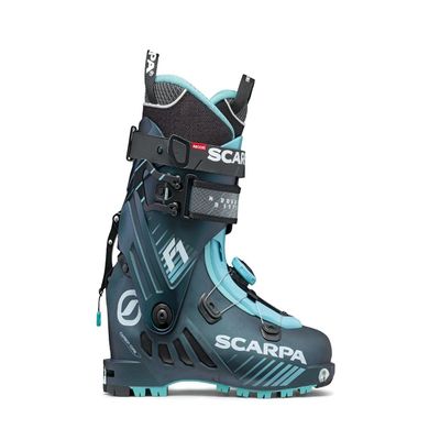 SCARPA Women's F1 Alpine Touring Ski Boots for Backcountry and Downhill Skiing - Anthracite/Aqua - 24