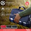 DISCOUNT PROMOS 12 Brookhaven Roll Up Picnic Blankets Set - Customizable Text, Logo - Fleece, Woven Handle - Navy Blue view 2