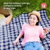 DISCOUNT PROMOS 12 Brookhaven Roll Up Picnic Blankets Set - Customizable Text, Logo - Fleece, Woven Handle - Navy Blue view 3