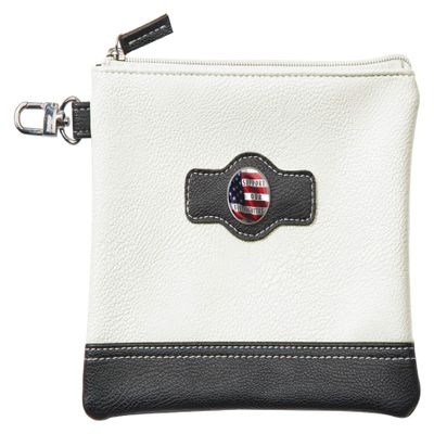 Clip Wipes Fire Department Golf Pouch | Fire Golf Valuables Pouch | Firefighters Accessories Pouch with Zipper (White-Support)
