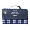 DISCOUNT PROMOS 6 Brookhaven Roll Up Picnic Blankets Set - Customizable Text, Logo - Fleece, Woven Handle - Navy Blue view 1