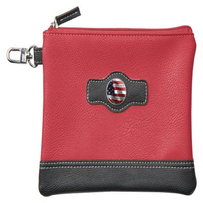 Clip Wipes Fire Department Golf Pouch | Fire Golf Valuables Pouch | Firefighters Accessories Pouch with Zipper (Red-Support)