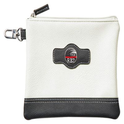 Clip Wipes Fire Department Golf Pouch | Fire Golf Valuables Pouch | Firefighters Accessories Pouch with Zipper (White-Respect)