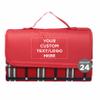 DISCOUNT PROMOS Custom Brookhaven Roll Up Picnic Blankets Set of 24, Personalized Bulk Pack - Great Outdoor Blanket for Camping, Picnic, Beach, Sports, Outdoor Activities - Red view 1