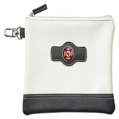 Clip Wipes Fire Department Golf Pouch | Fire Golf Valuables Pouch | Firefighters Accessories Pouch with Zipper (White-Seal)