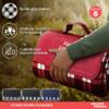 DISCOUNT PROMOS Custom Brookhaven Roll Up Picnic Blankets Set of 6, Personalized Bulk Pack - Great Outdoor Blanket for Camping, Picnic, Beach, Sports, Outdoor Activities - Red view 2