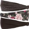 Hipsy REGULAR Size, Adjustable & Stretchy Xflex Wide Headbands for Women Girls & Teens (Black/Black Floral/Charcoal REGULAR Size Xflex 3pk) view 2