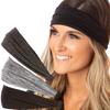 Hipsy REGULAR Size, Adjustable & Stretchy Xflex Wide Headbands for Women Girls & Teens (Black/Grey/Charoal REGULAR Size Xflex 3pk) view 1