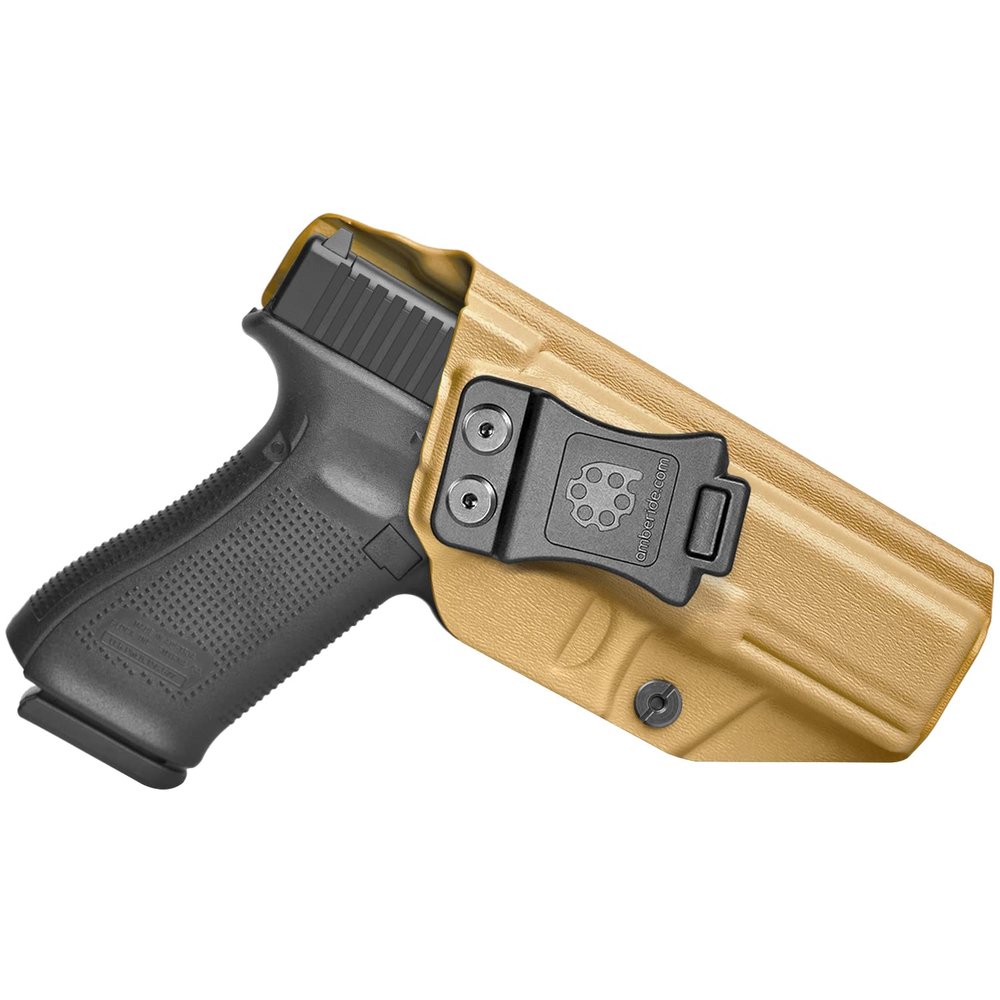 Amberide Glock 17/22 / 31 IWB Holster, Kydex-Boltaron Inside Waistband Holster for Glock 17, Glock 22 & Glock 31 Pistols, Gen 15, Secure Retention, 030 Adjustable Cant